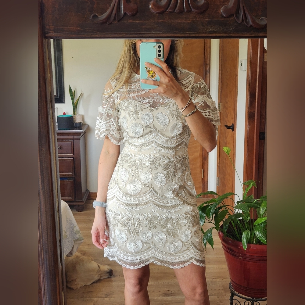Elegant Lace Dress in Cream